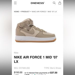 Men’s Nike Air Force 1 Mid ‘07 lx